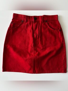 Vintage Anywear Basics Red Denim Mini Skirt